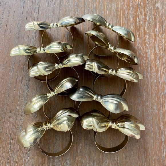 Dining Vintage Gold Metal Bow Napkin Rings Set Of 1 Poshmark
